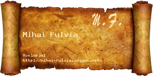 Mihai Fulvia névjegykártya